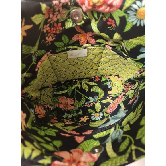 Vera Bradley Floral Quilted Tote Bag Inner Pocket Button Closure Cottage core - Picture 6 of 7